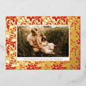 Lijst met goudpersen flessen folie feestdagenkaart (Voorkant)