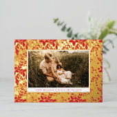 Lijst met goudpersen flessen folie feestdagenkaart (Staand Voorkant)