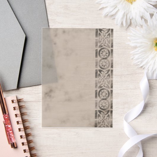 Lijst met grijze zijde vellum uitnodigingen (Huwelijk)