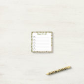 Lijst met groene bladwijnstokken Sticky Lined To D Post-it® Notes (Op bureau)