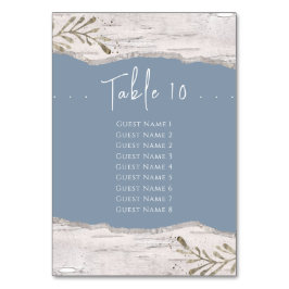 Lijst met het nummer van de Birch Wood Dust Blue W Kaart