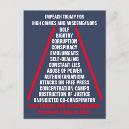 Lijst met hoge misdrijven en misdemeer Impeach Tru Briefkaart