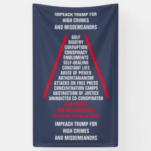 Lijst met hoge misdrijven en misdemeer Impeach Tru Spandoek (Verticaal)
