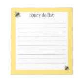 Lijst met honing-do-do-taken notitieblok (Voorkant)