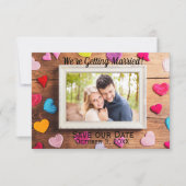 Lijst met houtafsluiting - 3x5 sparen onze datum kaart (Voorkant)