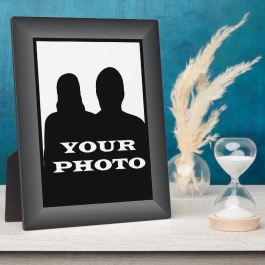 Lijst met houtskool Uw foto 8 x 10 Verticaal Plaqu Fotoplaat (Zijkant)