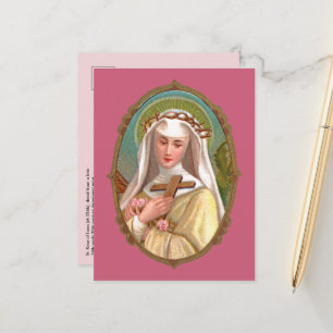 Lijst met ingelijst portret van St. Rose van Lima Briefkaart