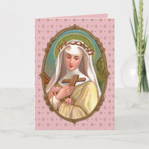 Lijst met ingelijst portret van St. Rose van Lima Kaart