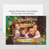 Lijst met kerstbomen White Merry kerstfoto Feestdagenkaart (Voorkant / Achterkant)