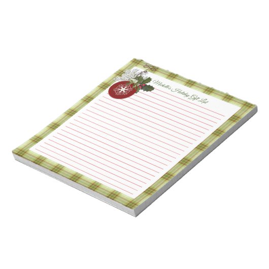 Lijst met kerstcadeaus notitieblok (Linkerzijde)