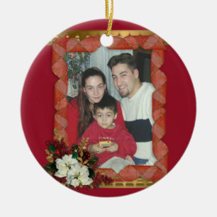 Lijst met kerstfoto's keramisch ornament