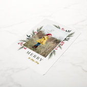 Lijst met kerstgroenery Berry Foto Folie Feestdagenkaart (Gedraaid)