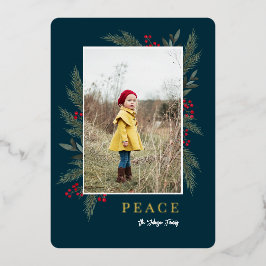 Lijst met kerstgroenery Berry Foto Folie Feestdagenkaart