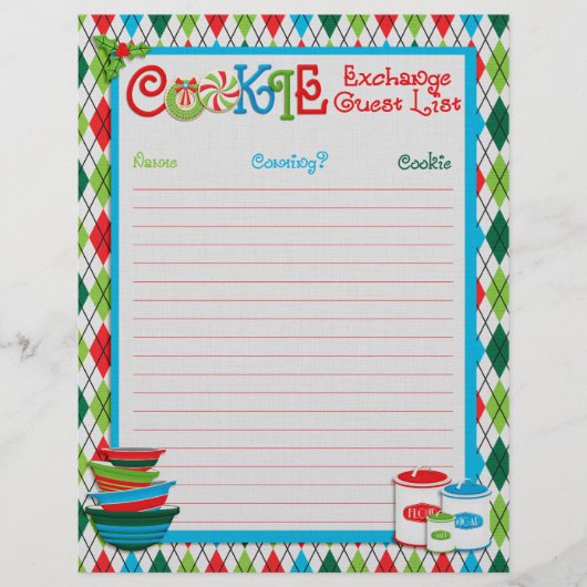 Lijst met kerstkoekjeswisselaars flyer (Voorkant)
