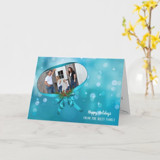 Lijst met kerstlint kaart (Gele Bloem)