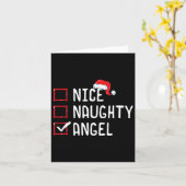 Lijst met Kerstmis Nice Naughty Angel Kaart (Gele Bloem)