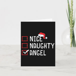 Lijst met Kerstmis Nice Naughty Angel Kaart