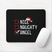 Lijst met Kerstmis Nice Naughty Angel Muismat (Met muis)