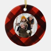 Lijst met kerstschildering Red Black Pset-foto Keramisch Ornament (Voorkant)