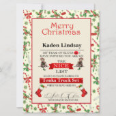 Lijst met kerstsnoepjes voor kerstmis feestdagenkaart (Voorkant)