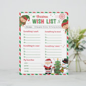 Lijst met kerstwensen voor kinderen (Staand voorkant)