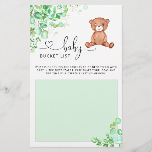 Lijst met kleine beren baby showers spelemmers (Voorkant)