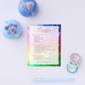 Lijst met kleurrijk menu Bokeh Glitter (Enkel)