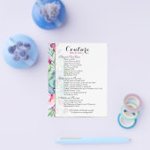 Lijst met kleurrijke Floral Bouquet-menu Flyer (Enkel)