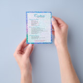 Lijst met kleurrijke glitter-menu flyer (Hand)