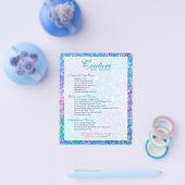 Lijst met kleurrijke glitter-menu flyer (Enkel)