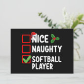 Lijst met leuk stoute softbalspelers met Kerstmis Kaart (Staand voorkant)