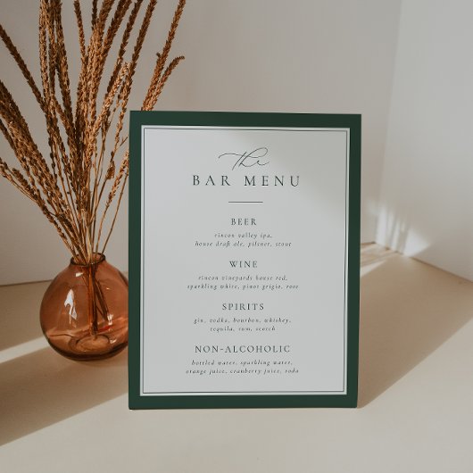 Lijst met menu's van de groene balk van BRUNSWICK Reclamebord Met Voetstuk