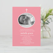 Lijst met opdruk Foto Baptism/Christening Invitati Kaart (Staand voorkant)