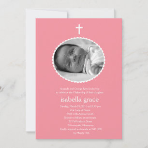 Lijst met opdruk Foto Baptism/Christening Invitati Kaart