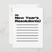 Lijst met oplossingen voor het nieuwe jaar feestdagenkaart (Voorkant / Achterkant)