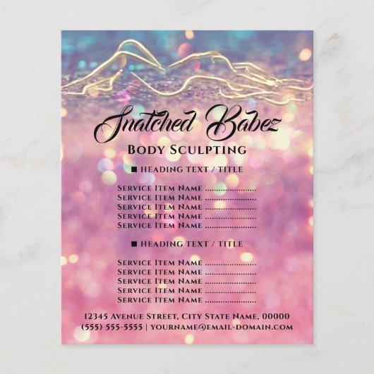 Lijst met prijzen voor Body Sculpting Logo Roze Ro Flyer (Voorkant)