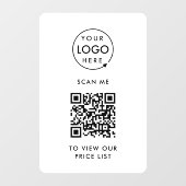 Lijst met referentieprijzen | Contactloze zakelijk Raamsticker (Vel)