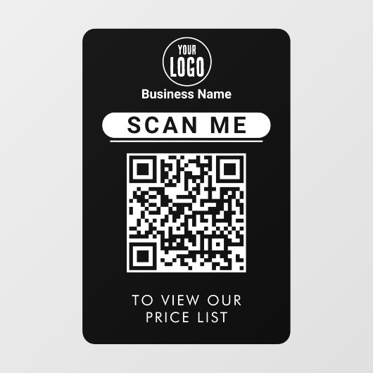 Lijst met referentieprijzen | Contactloze zakelijk Raamsticker (Vel)