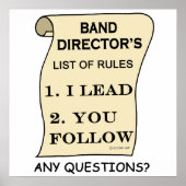 Lijst met regels van de band-directeur poster (Voorkant)