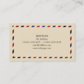 Lijst met rode blauwe diagonaal visitekaartje (Achterkant)