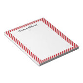 Lijst met rode en witte kerstaven notitieblok (Schuin)