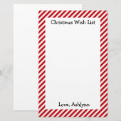 Lijst met rode en witte Kinder kerstdagen Briefpapier (Voorkant / Achterkant)
