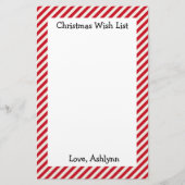 Lijst met rode en witte Kinder kerstdagen Briefpapier (Voorkant)