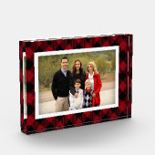 Lijst met rode of zwarte buffelplaat fotoblokken (Links)