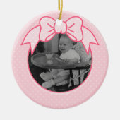 Lijst met roze hengel keramisch ornament (Voorkant)