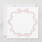 lijst met roze strik | uitnodiging tot doop (Achterkant)