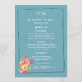 Lijst met Rozen, Trouwstijl op blauw Menu (Voorkant)