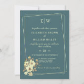 Lijst met Rozen, Trouwstijl op Marine Blue Kaart (Voorkant)