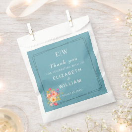 Lijst met Rozen, Trouwstijl op retro blauw Bedankzakje