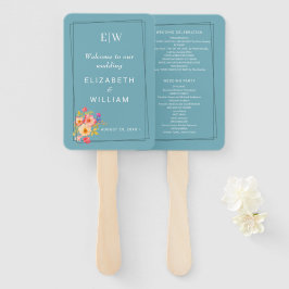 Lijst met Rozen, Trouwstijl op retro blauw Handwaaier